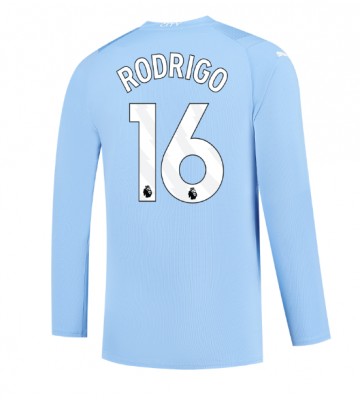 Manchester City Rodri Hernandez #16 Replika Hjemmebanetrøje 2023-24 Langærmet
